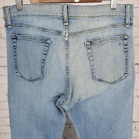Rag & Bone Blue Denim Fit 2 Slim Straight Distressed Stretch Jeans 34x32 - Picture 7 of 16